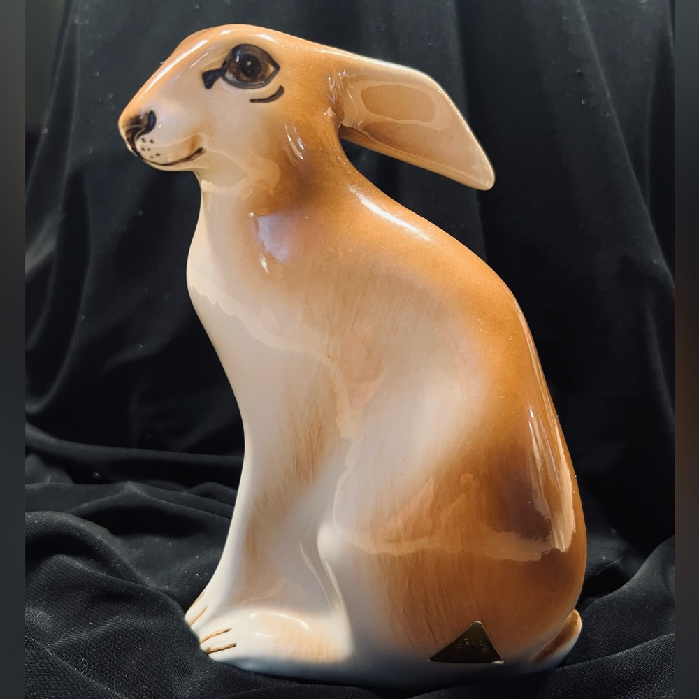 Vintage Royal Dux Ceramic Rabbit Figurine